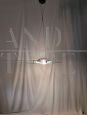 70s pendant light with cut glass plate
