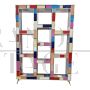 Double-sided open bookcase in multicolored Murano glass
