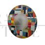 Large round mirror in multicolored glass