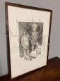 Children - Etching engraving by Renzo Vespignani from the end of the 1900s
