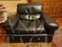 Living room set by Tito Agnoli for Poltrona Frau in black leather, 1970s-1980s
