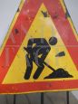 Men at work vintage road sign, 1980s
