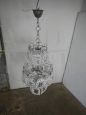 Mangiarotti chandelier for Vistosi in white Murano glass, 1960s