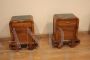 Pair of Art Deco walnut nightstands