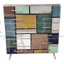 Multicolored glass tallboy dresser
