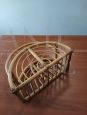Mid-Century magazine rack in wicker and bamboo