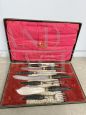 Harrison Fisher carving knife set in Sheffield silver and horn, 1890