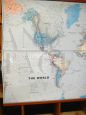 Vintage political map of the world in laminated paper