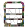 Art Deco style double-sided bookcase in multicolored Murano glass