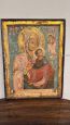 Virgin and Child - 19th-century Russian icon, carved, painted, and gilded