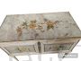 Vintage bar cabinet by Umberto Mascagni in parchment painted with floral motifs