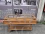 Vintage wooden shop counter with glass top