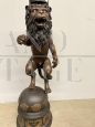 Antique bronze lion sculpture lamp from the early 1900s