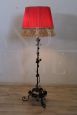 Art Nouveau floor lamp in wrought iron with floral motif         