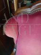 Antique mid 19th century armchair in pink velvet