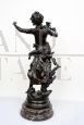 Antique patinated bronze sculpture depicting the Nymphe de Bois