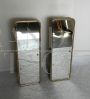 Pair of golden bathroom wall cabinets with mirror surface