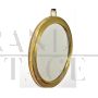 1950s vintage round mirror in brass