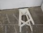 Vintage stool in fir and white formica, 1950s