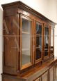Large antique Empire bookcase in walnut with 8 doors, 19th century