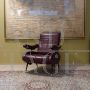 Reclining armchair by Nello Pini in burgundy skai    
