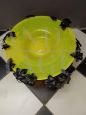 Wrought iron and yellow Murano glass centerpiece plate
