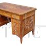 Richly inlaid antique style Lombard centre desk
