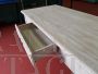 Shabby chic lacquered 19th century dining table with drawer