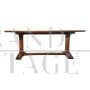 Large refectory tavern table in walnut wood, Italy 1970s