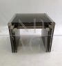 Smoked glass nesting tables by Gallotti & Radice, 1980s, set of 3