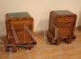 Pair of Art Deco walnut nightstands