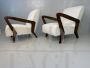 Pair of 1950s Gio Ponti armchairs in white bouclé