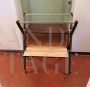 1950s TV trolley with glass top and chinoiserie