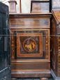 Antique Maggiolino style inlaid buffet & hutch in rosewood, Italy 19th century