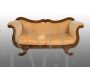 Antique Charles X French sofa in precious exotic wood with inlays