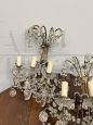 Pair of early 1900s wall lights with crystal drops