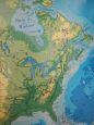 Double-sided vintage map of North America, 1990