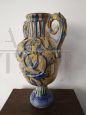 Antique ceramic amphora vase from Caltagirone, mid-19th century
