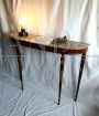 19th century antique style console table with marble top and pin legs