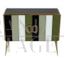 Two-door sideboard in Murano glass in shades of green