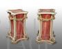 Pair of Venetian columns in lacquered and gilded wood from the 20th century