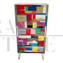 Tallboy chest of drawers in colored glass