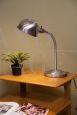 Industrial table lamp in satin steel