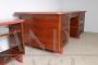 Vintage office set with desk and cabinet in rosewood and skai