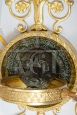 Pair of antique Empire wall lamps in gilded and satin bronze