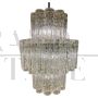 Large chandelier by Toni Zuccheri for Venini with worked Murano glass tubes