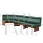 Modular corner sofa bench in green leather