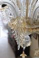 Vintage La Murrina chandelier in golden Murano glass with 6 lights