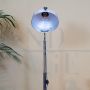 Industrial floor lamp in satin aluminum