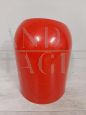 Gedy storage basket designed by Makio Hasuike in red plastic, 1970s